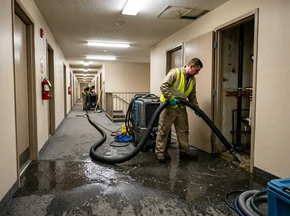 multi-unit-apartment-hallway-f-005 — frequently asked questions, Emergency Burst Pipe Water Extraction & Removal in Woodfiel…